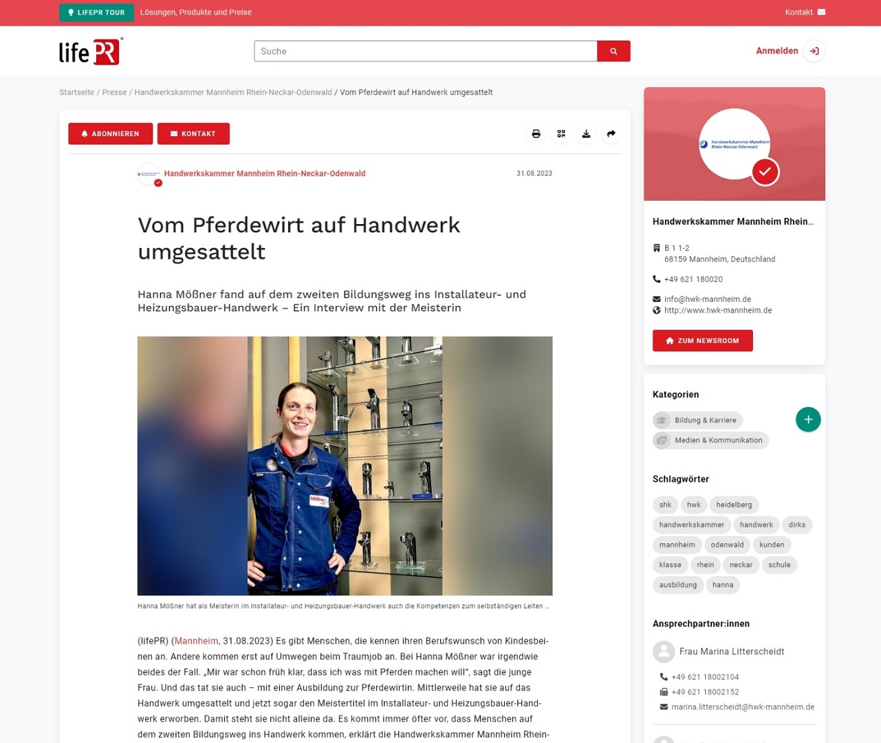 Vom Pferdewirt auf Handwerk umgesattelt Vom Pferdewirt auf Handwerk umgesattelt